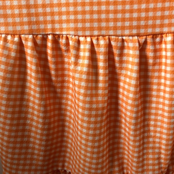 Seersucker orange mini dress - Picture 5 of 7